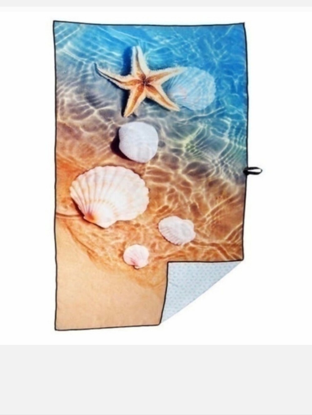 Whitely Willows Beach Towel Microfiber 35" x 70" seashells and starfish New